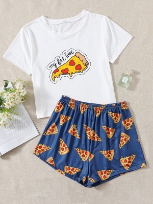 Пижама с принтом пиццы