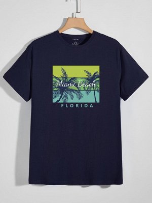 Буква Тропический Отпуск Мужские футболки