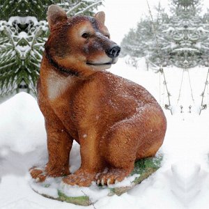 Скульптура-фигура для сада из полистоуна "Медведь большой" 47х37х56см (Россия)