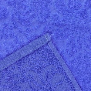 Полотенце махровое 35х60см, гладкокрашенное, 350г/м2, темно-голубой (Россия)