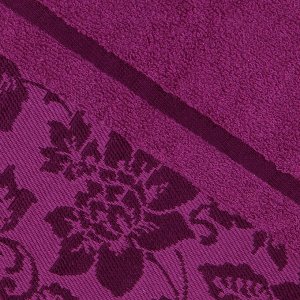 Полотенце махровое 35х60см, гладкокрашенное, 375г/м2, пурпурный (Россия)