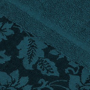 Полотенце махровое 35х60см, гладкокрашенное, 375г/м2, темно-бирюзовый (морская волна) (Россия)