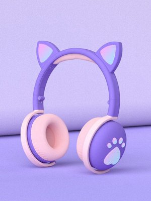 Беспроводные наушники Cat Ear BK1 со светящимися ушками и лапками