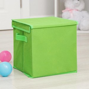 Короб для хранения с крышкой «Обезьянка», 25x25x25 см, цвет зелёный