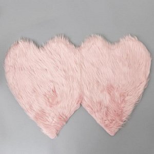 Коврик Доляна «Сердца», 60x90 см, цвет розовый