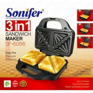 Мультипекарь Sonifer SF-6056 3 в 1 (сендвич,вафли,гриль)