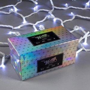 Гирлянда "Нить" 10 м , IP65, УМС, белая нить, 100 LED, свечение белое, 220 В