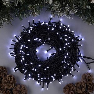 Гирлянда "Клип-лайт" 100 м , IP44, УМС, тёмная нить, 1000 LED, свечение белое, фиксинг, 24 В