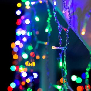 Гирлянда «Бахрома» 3 ? 0.9 м, IP44, УМС, прозрачная нить, 232 LED, свечение мульти, 220 В
