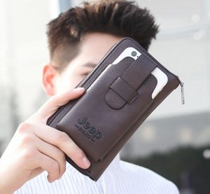 Сумка кошелек клатч на молнии с карманом для смартфона.