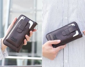Сумка кошелек клатч на молнии с карманом для смартфона.
