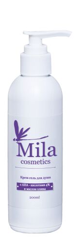 Гель для душа Mila Cosmetics - с AHA кислотами 200 мл.