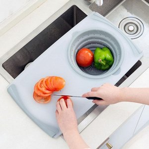 Товары для дома Доска+дуршлаг/Разделочная доска для раковины/Разделочная доска со встроенным дуршлагом