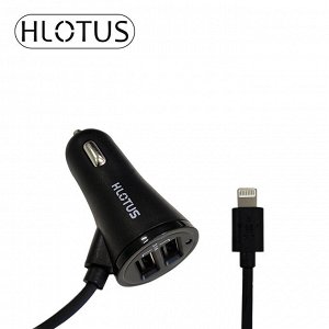 Автомобильное зарядное устройство Hlotus HL204 + Lightning / 2 USB, 3.1A