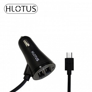 Автомобильное зарядное устройство Hlotus HL204 + MicoUSB / 2 USB, 3.1A