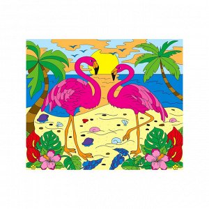 Картина по номерам Два фламинго у моря 25х30 см, Х-2572