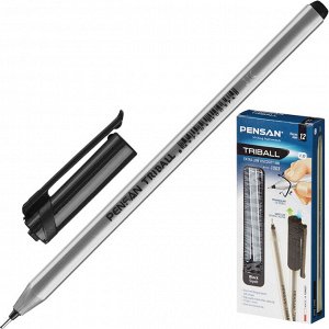 Ручка шариковая неавтоматическая PENSAN TRIBALL -черная-1,0мм...