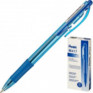 Ручка шариковая автоматическая PENTEL BK417-С рез.манж.син ст. 0,...