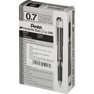 Ручка гелевая Pentel Hybrid gel Grip DX, черный, 0,7мм, К227-А