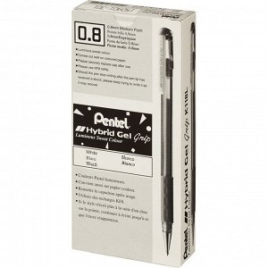 Ручка гелевая неавтоматическая Pentel Hybrid gel Grip K118-LW бел...