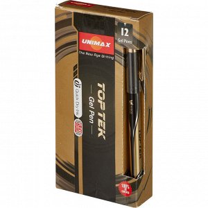 Ручка гелевая Unimax Top Tek Gel stick Gold DC 0,3мм, черн, неавтом
