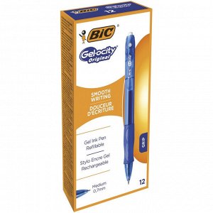 Ручка гелевая автоматическая BIC Gelocity Original син,0,35мм,рез...