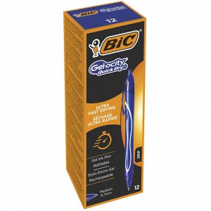 Ручка гелевая автоматическая BIC Gelocity Quick Dry син,0,35мм,пр...