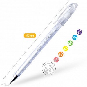 Ручка гелевая неавтоматическая пастель белая CROWN, 0,7мм...