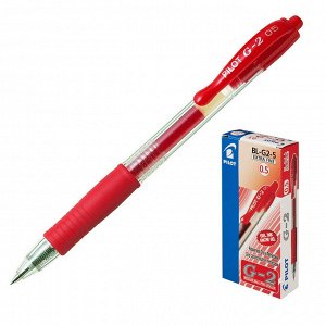 Ручкагелевая автоматическая PILOT BL-G2-5 резин.манжет.красная 0,...