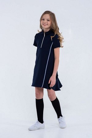 Синее школьное платье, модель 0152