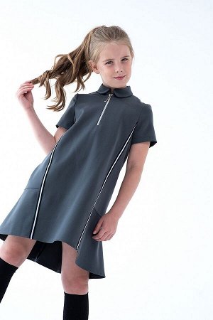 Серое школьное платье, модель 0152