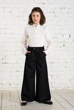 Чёрные школьные брюки для девочки Mooriposh, модель 0416