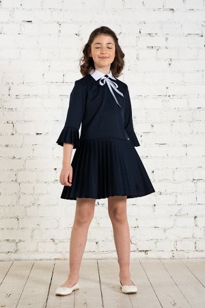 Синее школьное платье, модель 0164