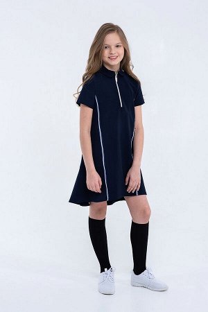 Синее школьное платье, модель 0152