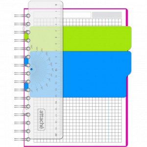 Бизнес-тетрадь А5,140 л,пласт обл, с разд,спир,ATTACHE FANTASY,ро...