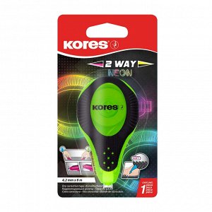 Корректирующая лента 4,2ммх8 м KORES 2WAY NEON цвет ассорти...