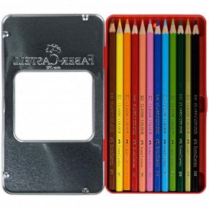 Карандаши цветные Faber-Castell, 12цв., заточен., метал. кор.,115...