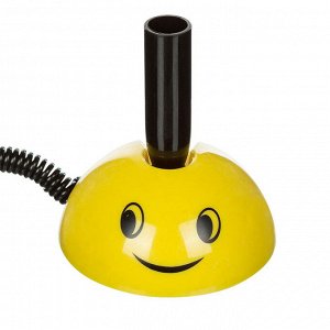 Ручка шариковая на подставке на липуч для стол Attache Smile желт...