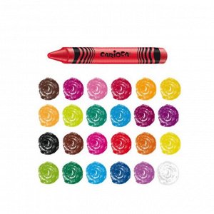 Мелки восковые 24 цвета Carioca "Wax Crayons" 95 мм, диаметр 8 мм, круглые, в картонной коробке