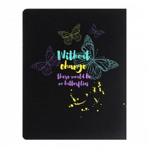 Дневник универсальный для 1-11 классов Neon Butterfly, твёрдая обложка из искусственной кожи с поролоном, шелкография, объёмная аппликация, 48 листов