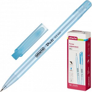 Ручка шариковая неавтоматическая Attache Deli 0,5мм синий маслян....