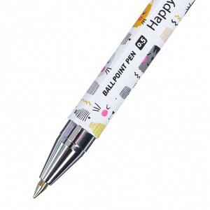 Ручка шариковая HappyWrite "Цирк.Котик", 0,5 мм, синие чернила