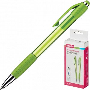 Ручка шариковая Attache Happy,зеленый корпус,синяя, масляные черн...