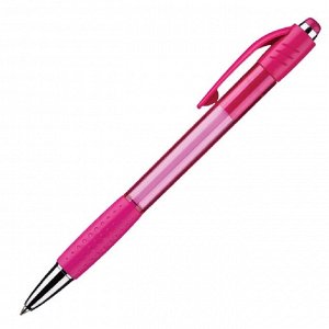 Ручка шариковая Attache Happy,розовый корпус,синяя, масляные черн...
