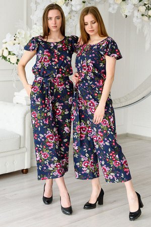 Комбинезон женский из кулирки Верена малиновый колос