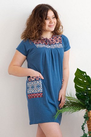 Туника женская из кулирки Лисандра индиго