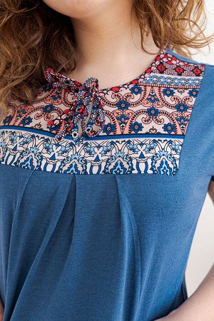 Туника женская из кулирки Лисандра индиго