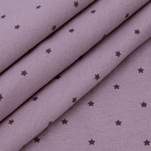 Ткань кулирка 1275-V12 Звезды цвет лиловый