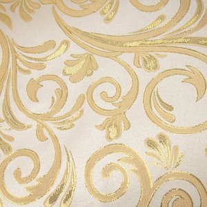 Портьерная ткань с люрексом 150 см 5222 Вензель цвет золото
