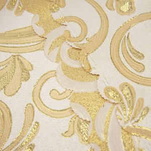 Портьерная ткань с люрексом 150 см 5222 Вензель цвет золото